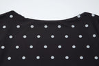 Dot Print Square Neck Mesh Tee
