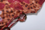 Leopard Print Mesh Patchwork Dress With Ring Details