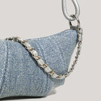 Denim Blue Crossbody Bag For Women With Harajuku Street Flair And Modern High Street Style