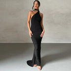 One Shoulder Backless Ruched Dress