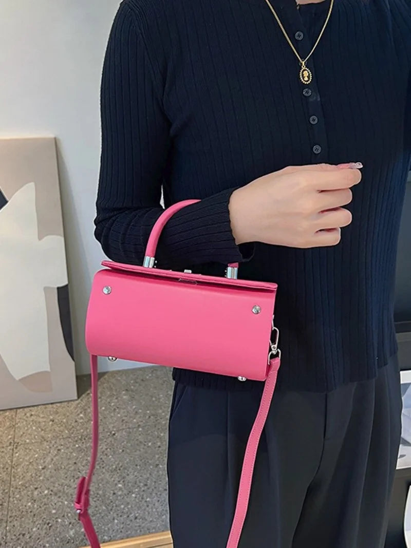 Elegant Womens Shoulder Crossbody With Pillow Accent Pu Leather Luxury Handbag