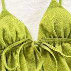 Verdant Cami Set With Drawstring Top And Elastic Waist Shorts In Soft Knit Fabric