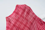Coquette Plaid Set With Ruffle Trim Crop Top High Waist Shorts