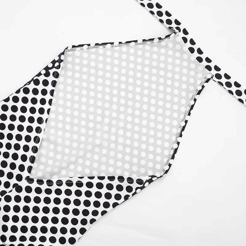 Polka Dot Halter Romper For Women Backless Sleeveless Slim Fit