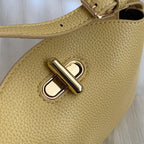 Soft Leather Bucket With Gold Button Tassel Luxe Everyday Shoulder Satchel For Women