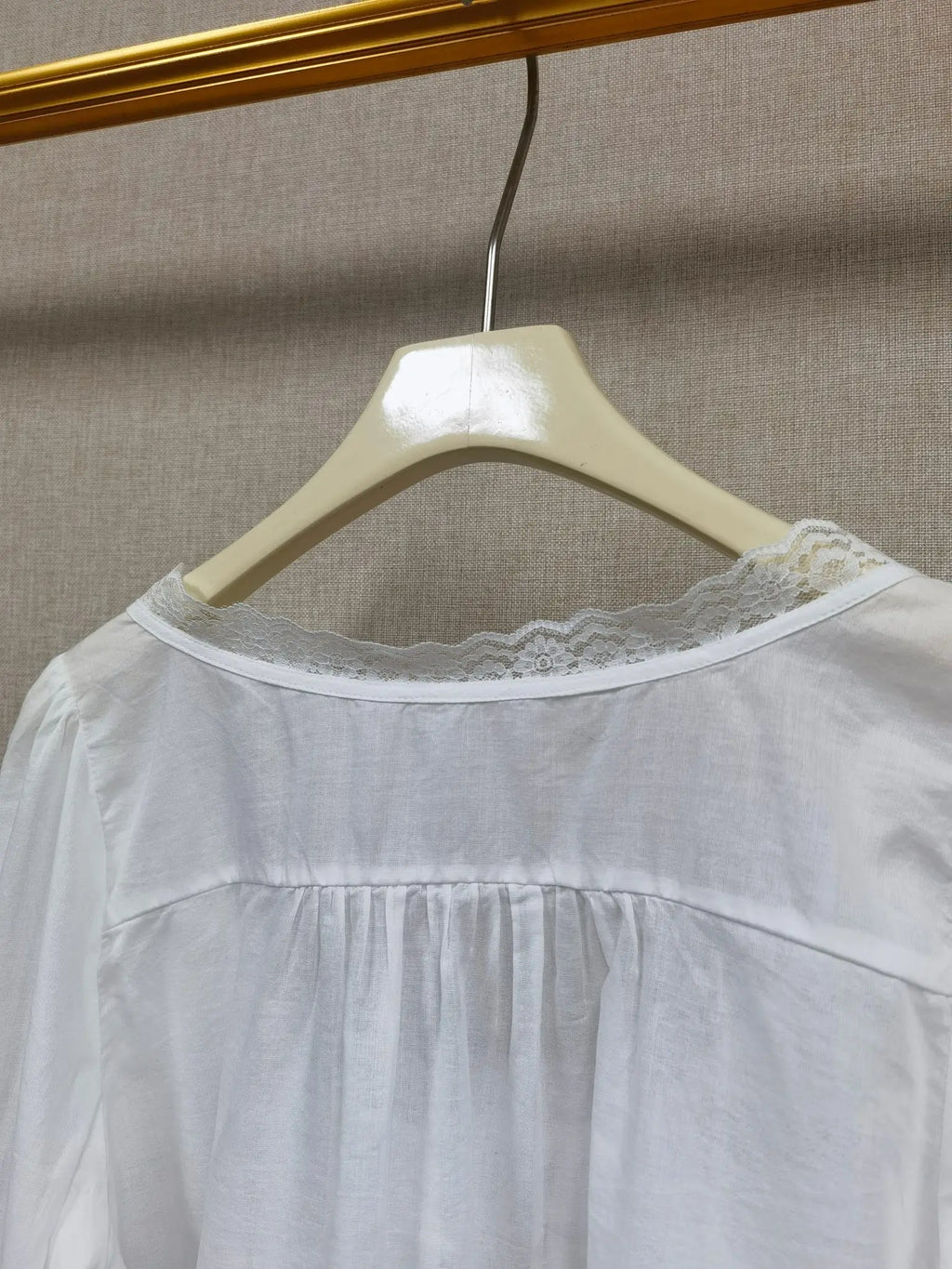 White Lace-up Women Blouse Cotton Bohemian Lace Splice Hollow out U Neck Lightweight Shirt
