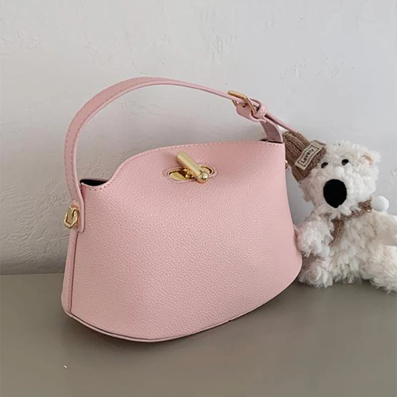 Soft Leather Bucket With Gold Button Tassel Luxe Everyday Shoulder Satchel For Women