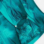 Retro Tie-Dye Two Piece Set Halter Crop Top Backless Ruched Skinny Capri Pants