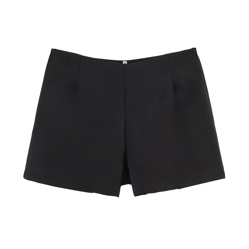 High Waist Mini Shorts For Women With Side Zipper