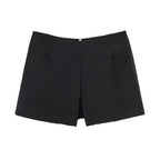 High Waist Mini Shorts For Women With Side Zipper