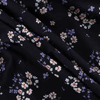 Floral Patchwork Mini Dress With Off Shoulder Square Collar Two Piece Look A Line