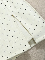 Mini Dots Pattern High Waist Skirt With Double Slits