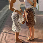 Vintage Polka Dot Glitter High Waist Skirt With Sequin Shine And Glam