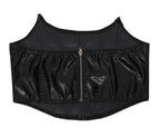 Corset Cutout Cargo Jumpsuit Two Piece Set Sleeveless PU Leather