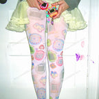 Kawaii Cartoon Pattern White Long Socks With Harajuku Grunge Vibe For Emo Cute Style