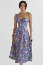 Spaghetti Strap Maxi Dress With Wrap Bow Lace Up Front Elegant Long Gown