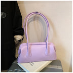 Underarm Bag Solid Color PU Shoulder Handbag