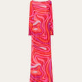Sheer Mesh Body con Maxi Dress With Print