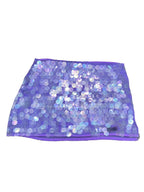 Sequin Side Split Mini Skirt With High Waist And Lace Up Detail