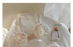 Lace Set With Embroidered Details Two-piece Sheer Push Up Bra And Matching Briefs