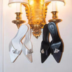 Elegant Crystal Pointed Toe Slippers