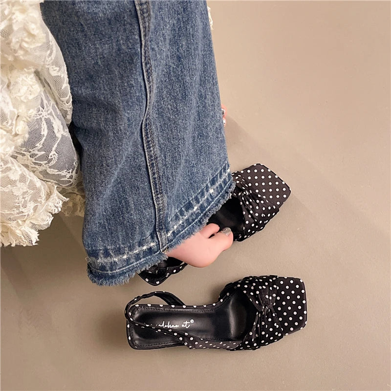 Elegant Stiletto Sandals With Back Strap Slip On Heels