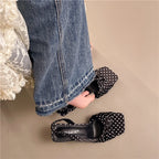 Elegant Stiletto Sandals With Back Strap Slip On Heels