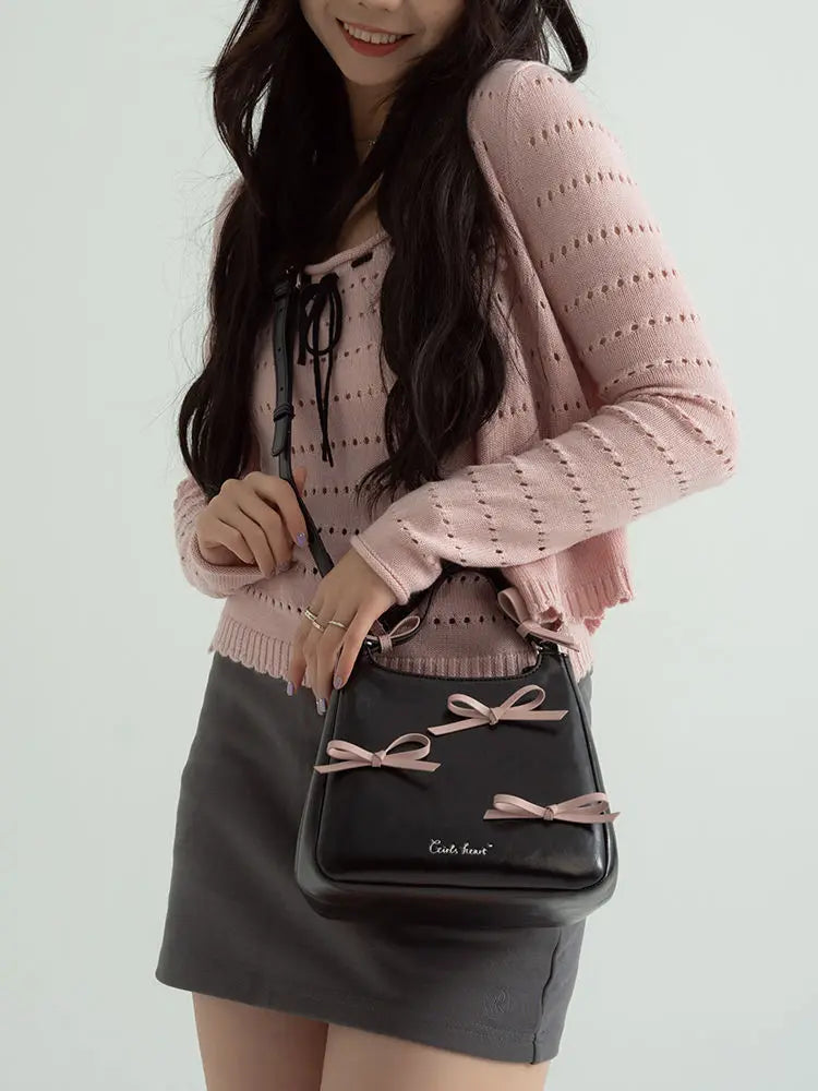 Dreamy Harajuku Bow Bucket Bag Blue Crossbody