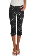 Side Slit Capri Leggings Slim Fit Three Quarter Length Trousers