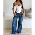 Floral Embroidered Slim Fit Spaghetti Strap Camisole Top