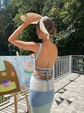 Backless Knit Maxi Dress With Straps