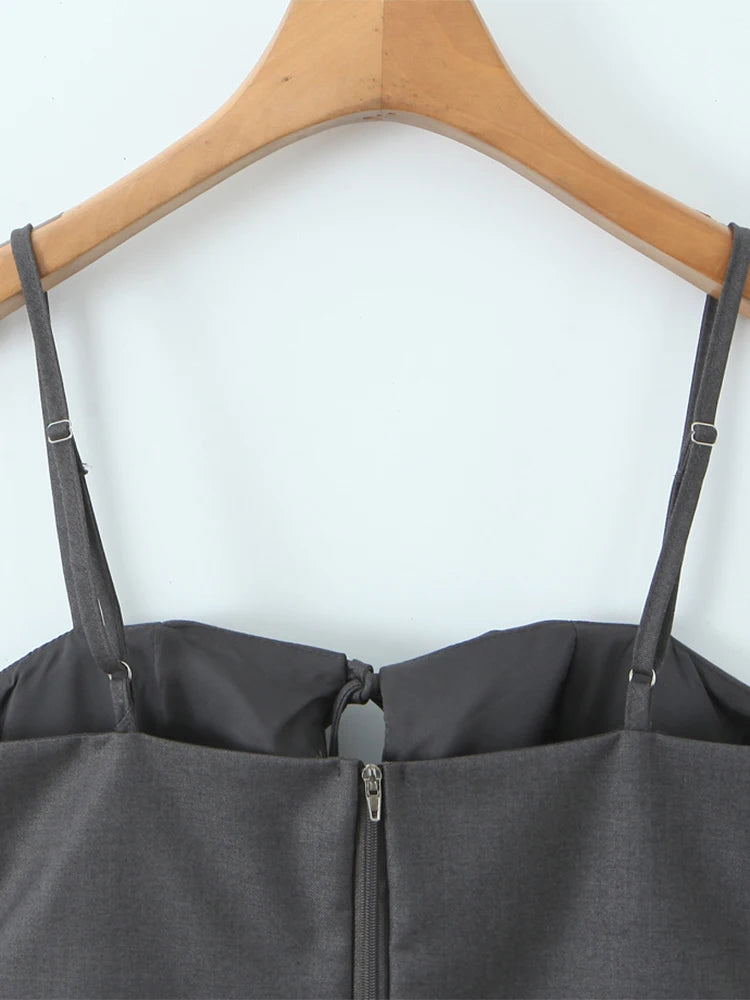 Vintage Square Collar Hollow Out Sleeeveless Cropped Top