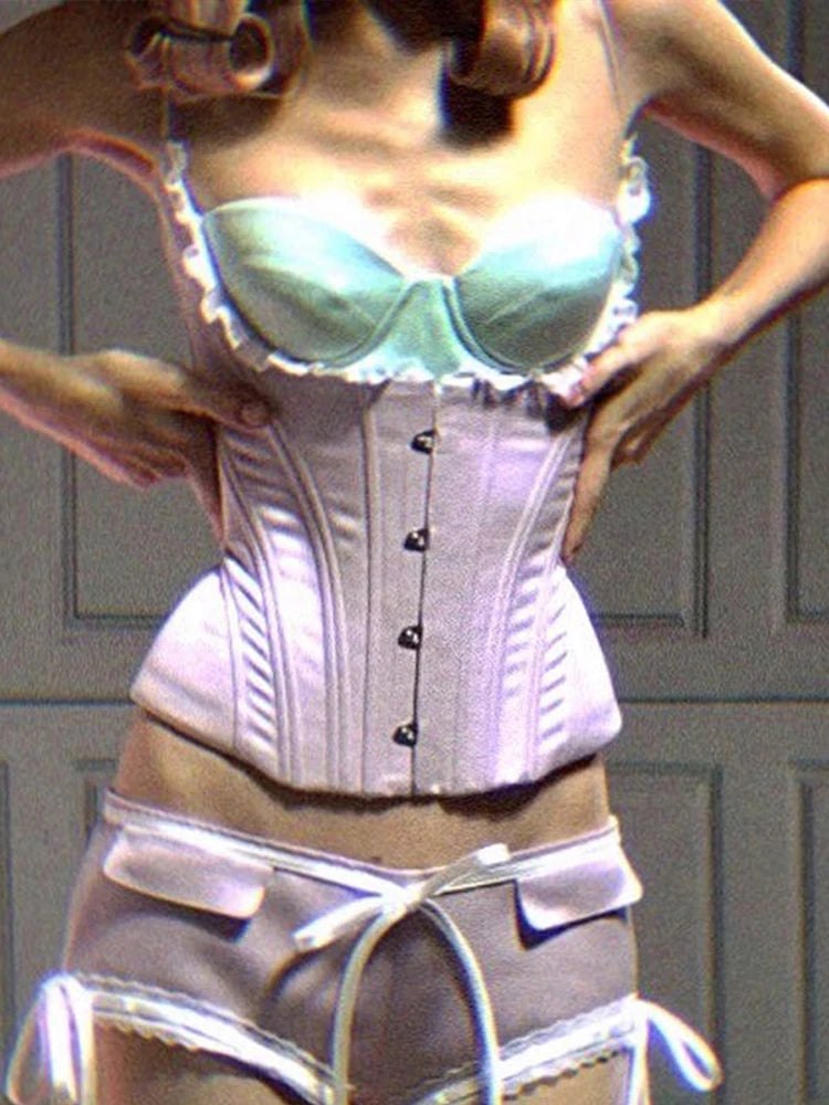 Sweet Romance Patchwork Lace Camisole With Soft Neckline