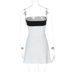 Block Strapless Patchwork Mini Dress