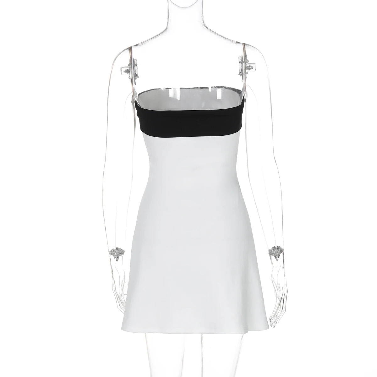 Block Strapless Patchwork Mini Dress