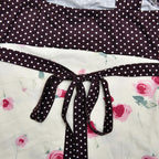 Patchwork Polka Dot Lace Camis Top With Square Collar Floral
