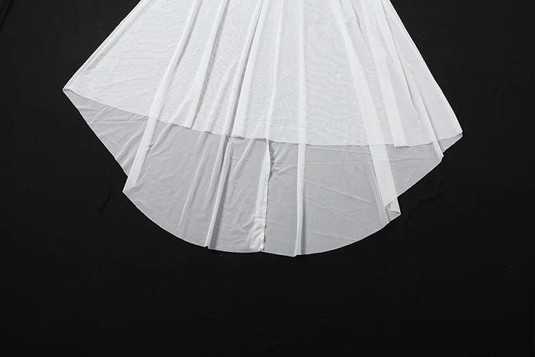 Sheer 2-Piece Turtleneck Crop Top & Skirt Set