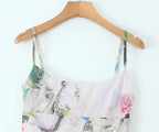 Sunlit Printed Strap Dress With Slim Fit Silhouette