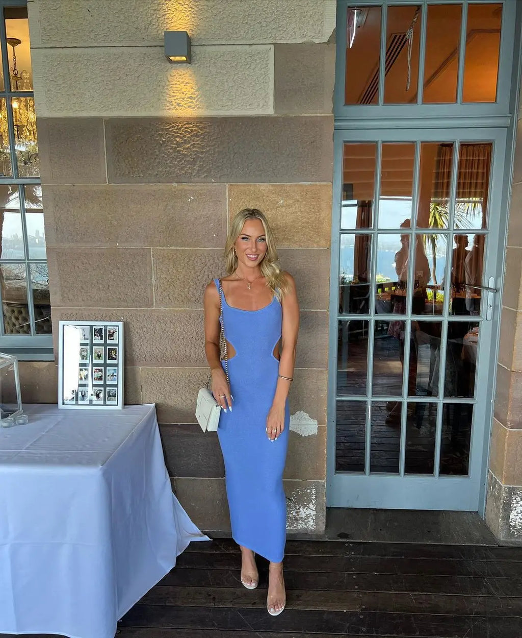 Backless Knit Maxi Dress With Straps