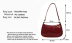 Retro Solid PU Leather Shoulder Bag For Women Chic Casual Hobo