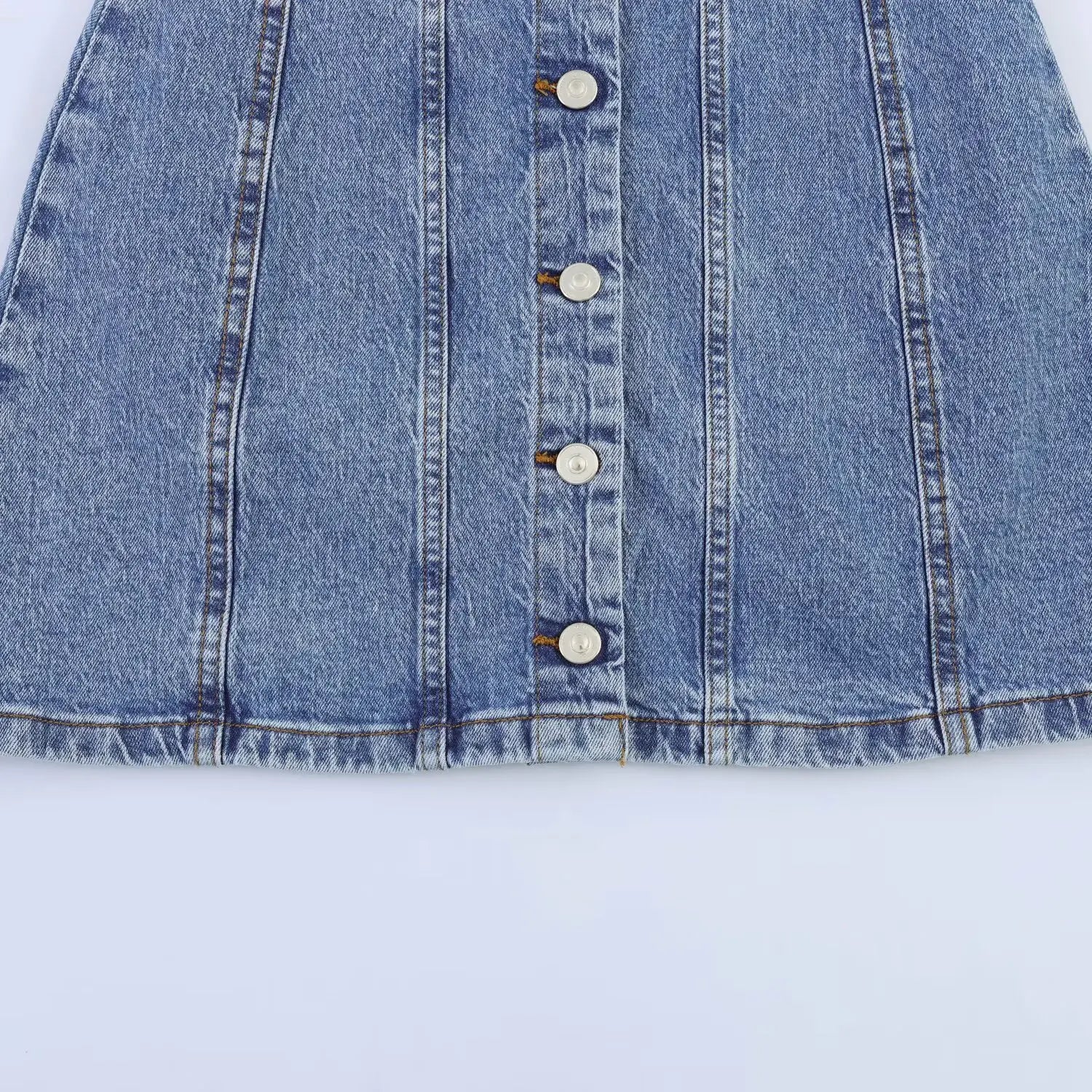Casual Denim Mini Dress For Women Sleeveless Round Collar Single Breasted Slim Fit