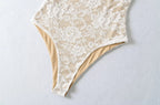 Sexy Lace See Through Bodysuit With Lining Elastic Spaghetti Straps Slim Fit