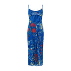 Retro Floral Lace Up Backless Maxi Dress