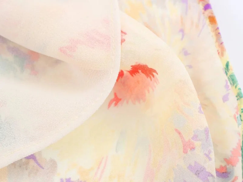 Sunlit Floral Halter Neck Maxi Dress