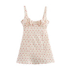 Sweet Floral Waist Slim Fit Suspender Playful Chic Mini