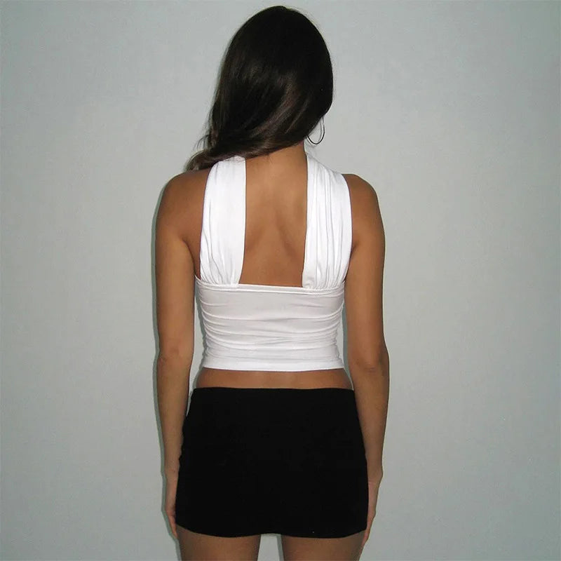 Strapless Cropped With Slim Fit Tube Halter Top