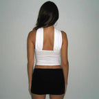 Strapless Cropped With Slim Fit Tube Halter Top