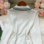 Knit Mini Dress With Ruffles