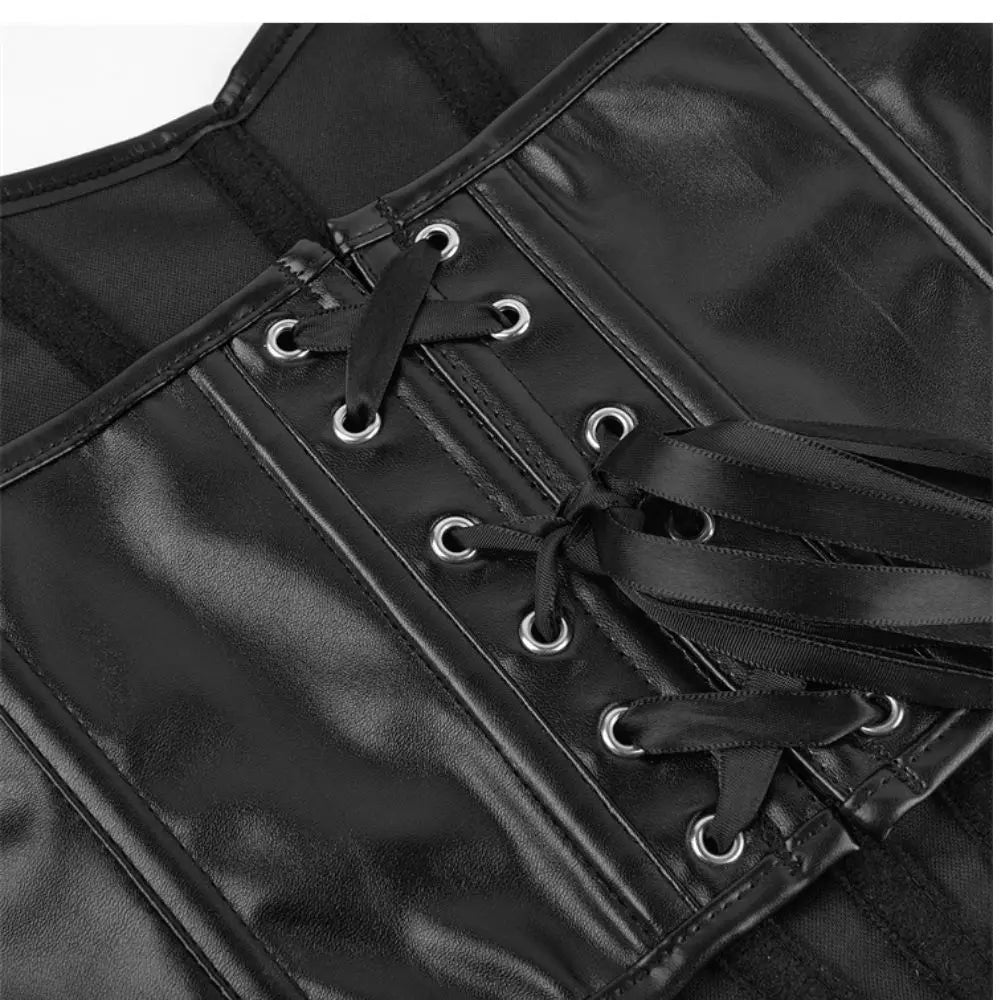 Leather Strapless Corset Top With Boning For Sleek Shaping