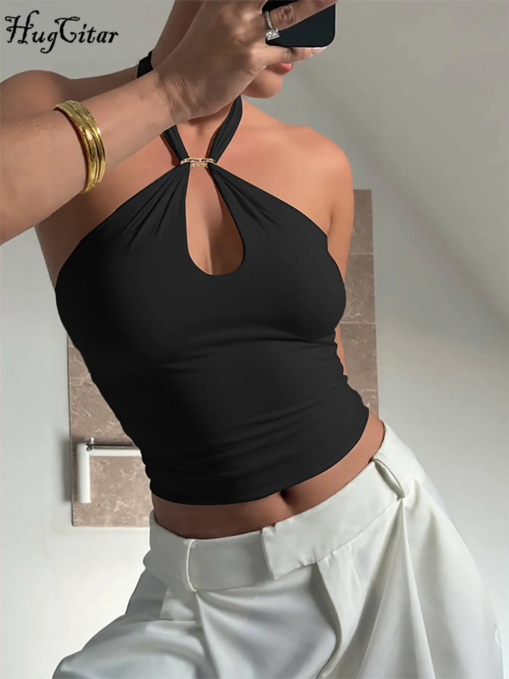 Halter Backless Bandage Crop Top